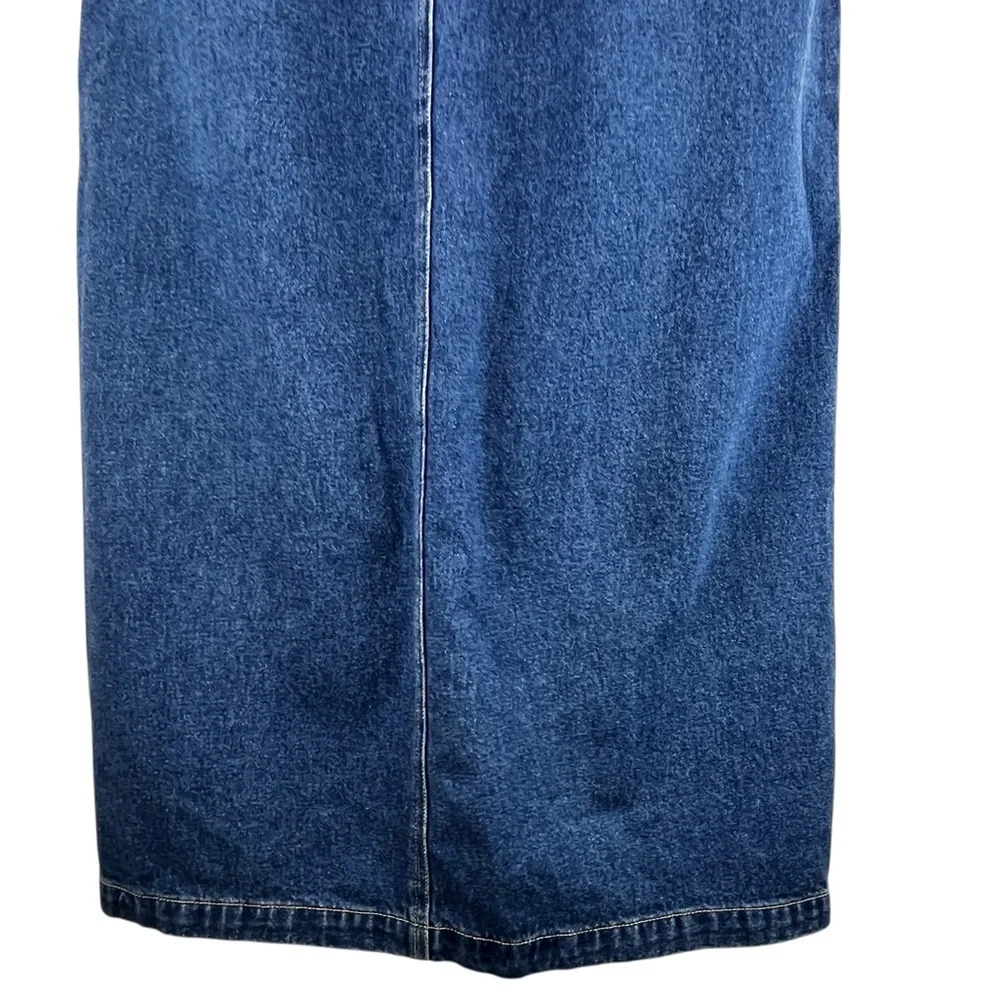 Vintage Blue Denim Midi Overall / Coverall Dress 90s Y2K Sz M - Picture 8 of 11